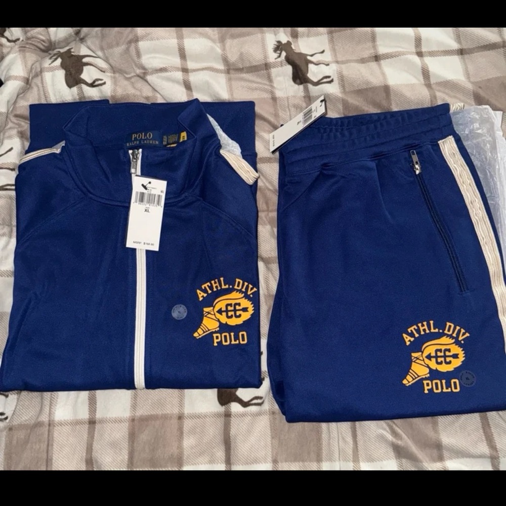 Men’s size xl Polo Ralph Lauren 2piece Royal Blue and yellow Tracksuit
